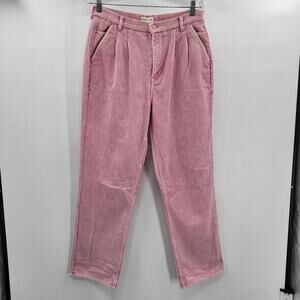 Teddy Fresh Pink Pleated Front High Waisted Corduroy Pants Unisex Size 29